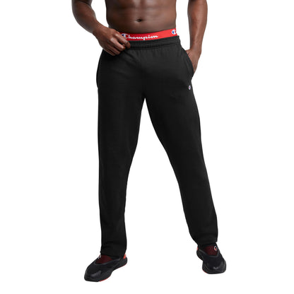Champion Men's Sweatpants, Powerblend, Fleece, Open-Bottom Sweatpants, Small