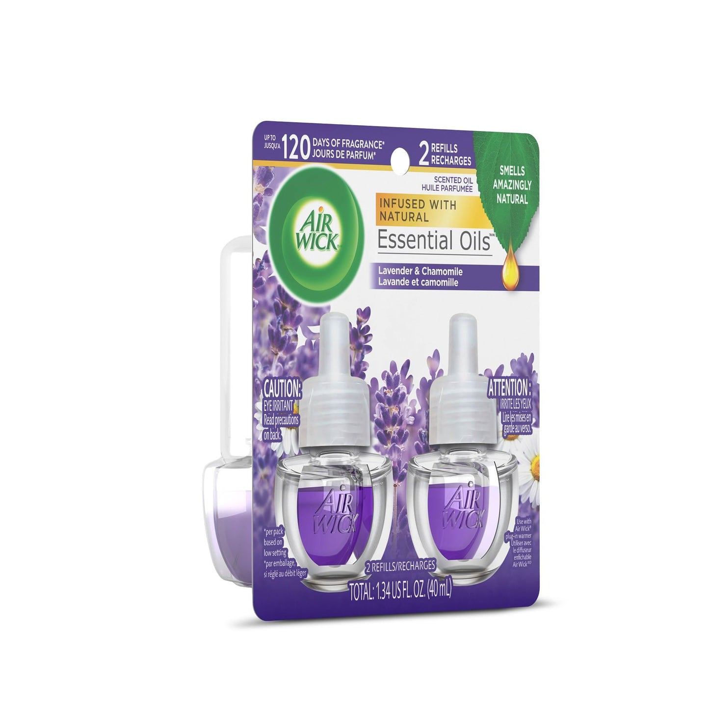 Air Wick Plug in Scented Oil Refill, 2ct, Lavender & Chamomile, Essential Oils, Air Freshener