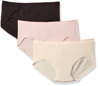 Hanes Women's 3 Pack Get Cozy Seamless Hipster Panty, Assorted, 2X/3X