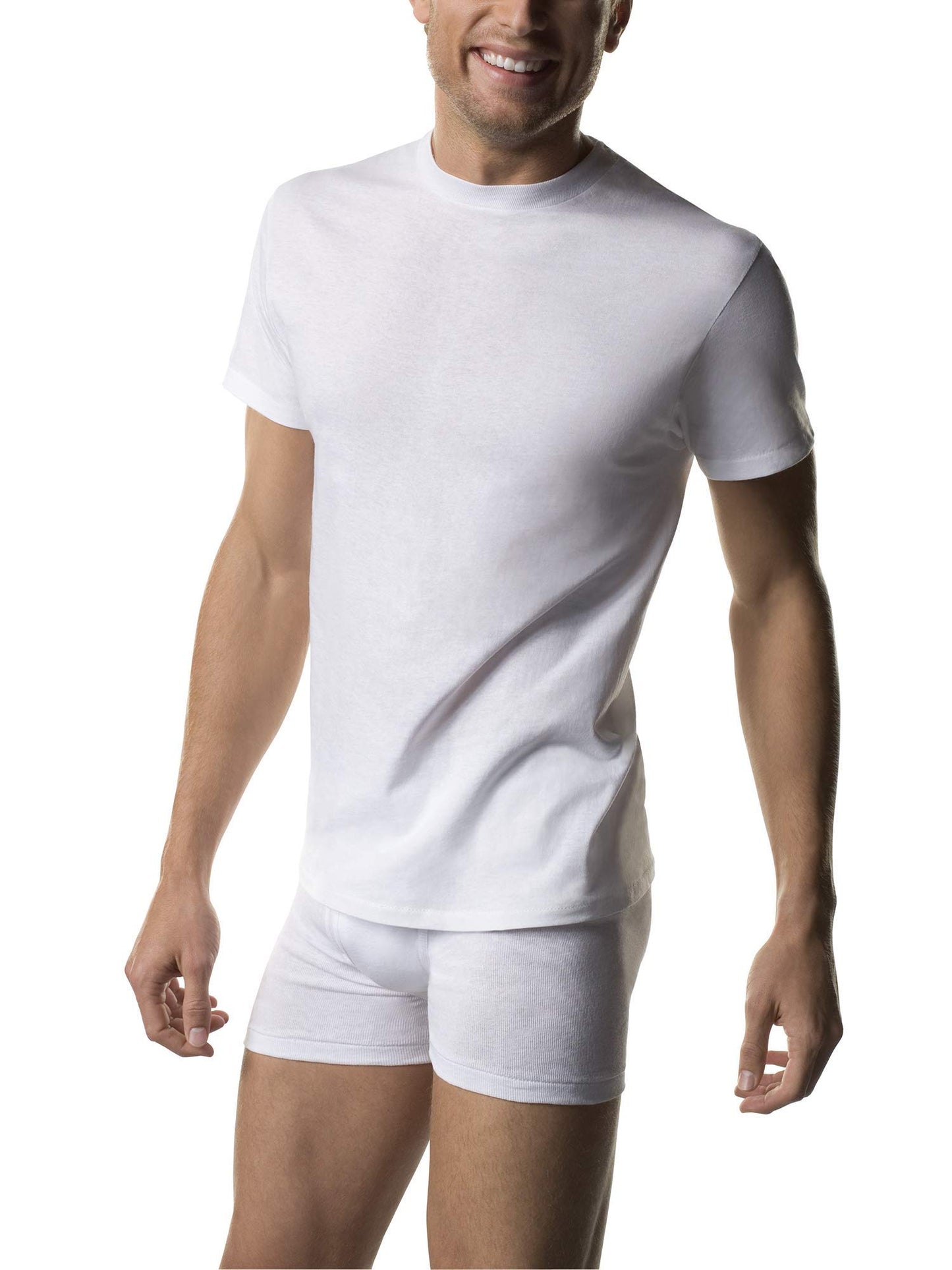 Hanes Tall Men's ComfortSoft Fresh IQ White Crew Neck - 5 Pack