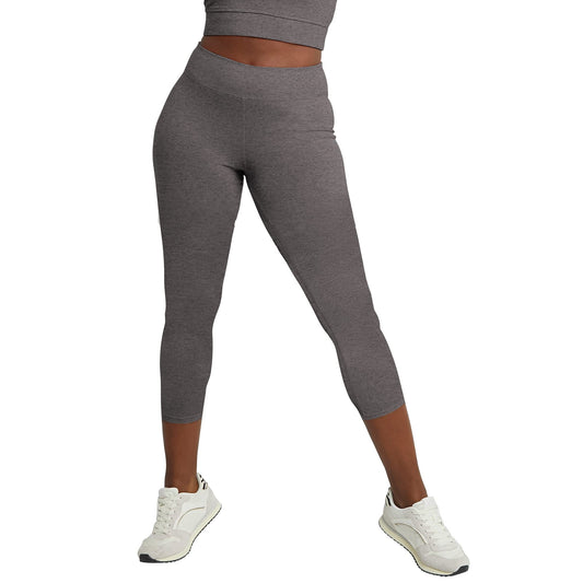 Hanes Women's Stretch Jersey Capri, Charcoal Heather, X-Large