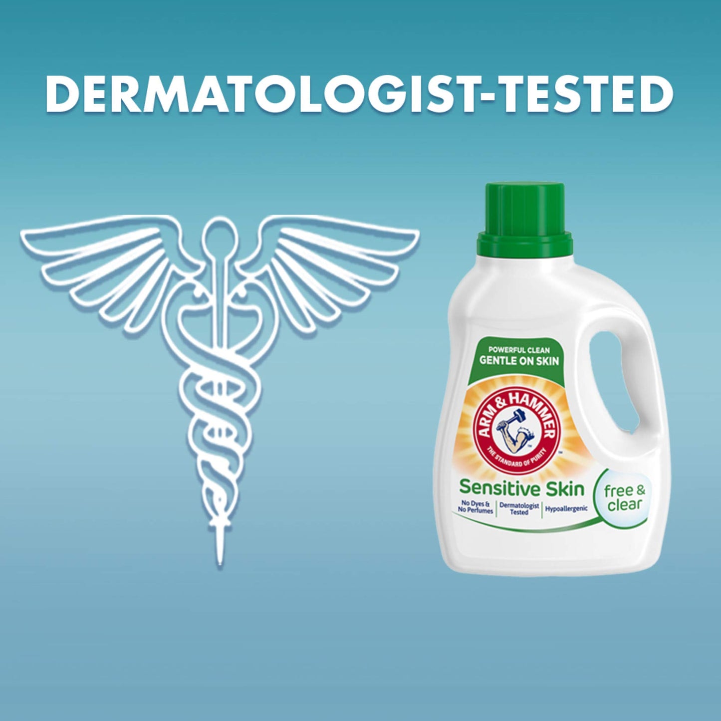 ARM & HAMMER Sensitive Skin Free & Clear, 50 Loads Liquid Laundry Detergent, 75 Fl oz