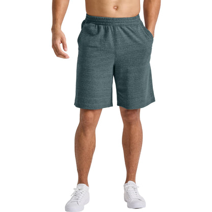 Hanes Comfortblend Men's Originals French Terry Sweat, Pull-On Athletic Shorts, 9", Concrete PE Heather, 2X Large