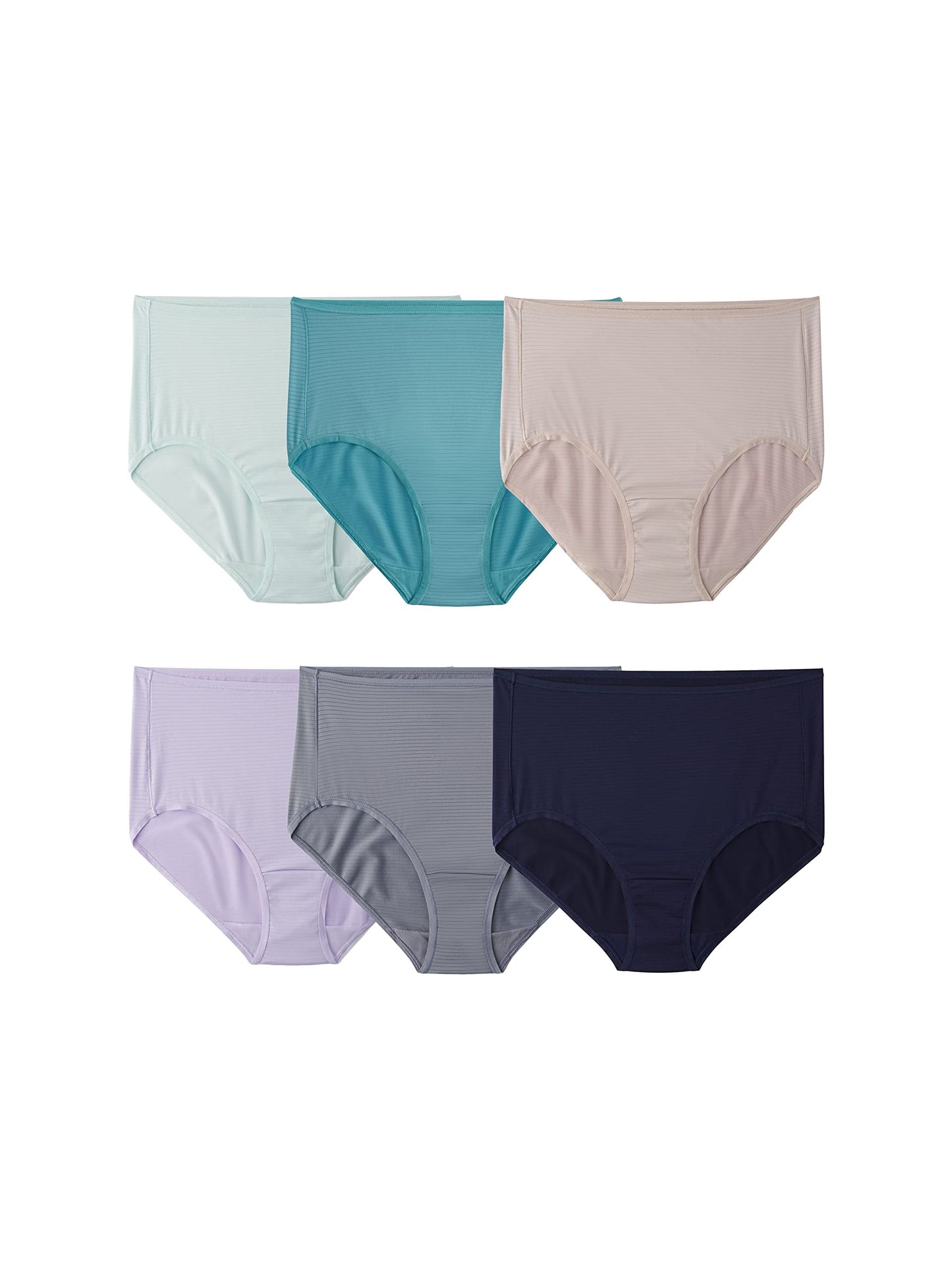 Fruit Of The Loom Womens Breathable Underwear, Moisture Wicking Keeps You Cool & Comfortable, Available In Plus Size Briefs, Micro Mesh - Low Rise Brief - 6 Pack - Colors May Vary, 10 US
