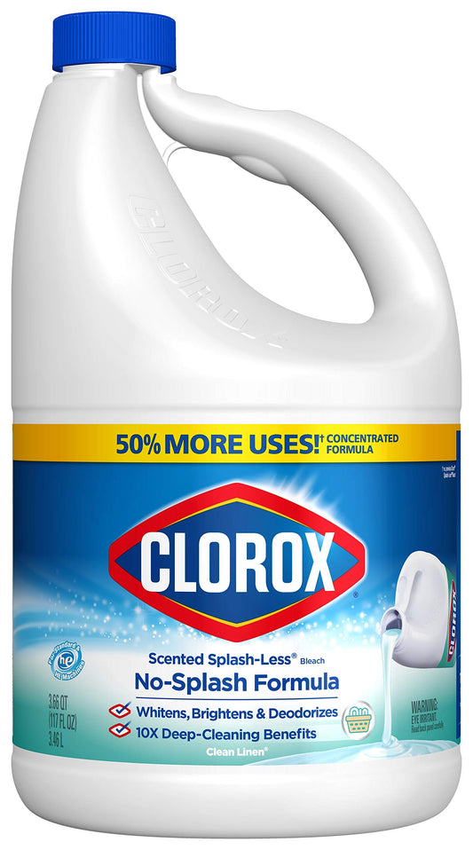 Clorox Bleach Liquid Splash-Less Clean Linen Concentrated, 117 Fl Oz
