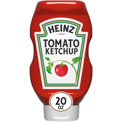 HEINZ Ketchup, 20 oz. FOREVER FULL Inverted Bottles (Pack of 30)