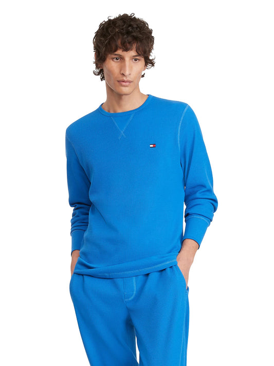 Tommy Hilfiger Men's Thermal Long Sleeve Crew Neck Shirt (X-Large, China Blue)