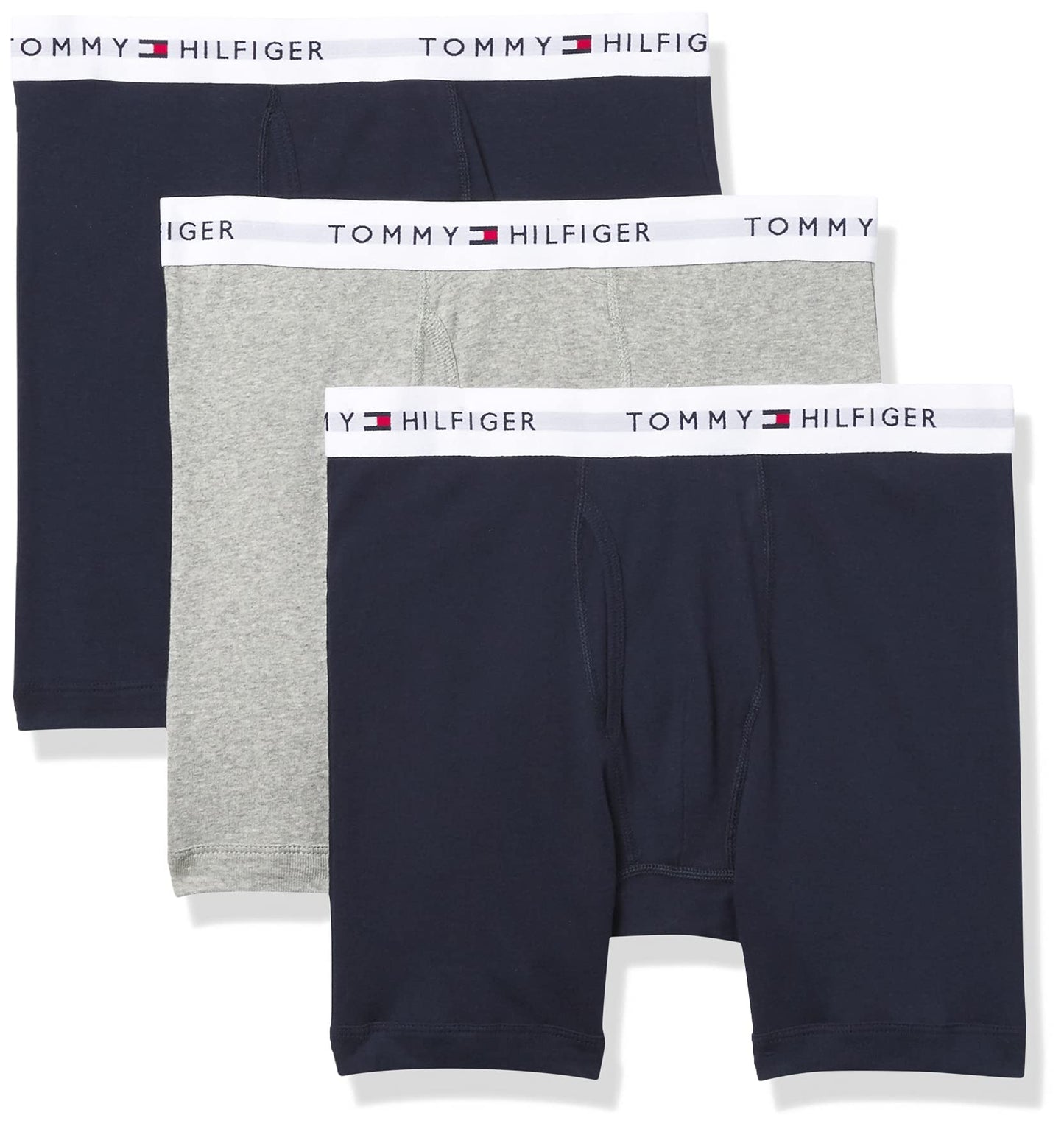 Tommy Hilfiger Mens Cotton Classic Multipack Boxer Briefs, White, Medium US