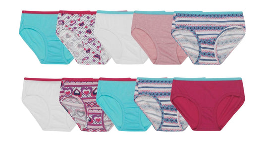 Hanes Girls' Hipster Multipack 10Pack (Asst Mix Hipsters, 8)