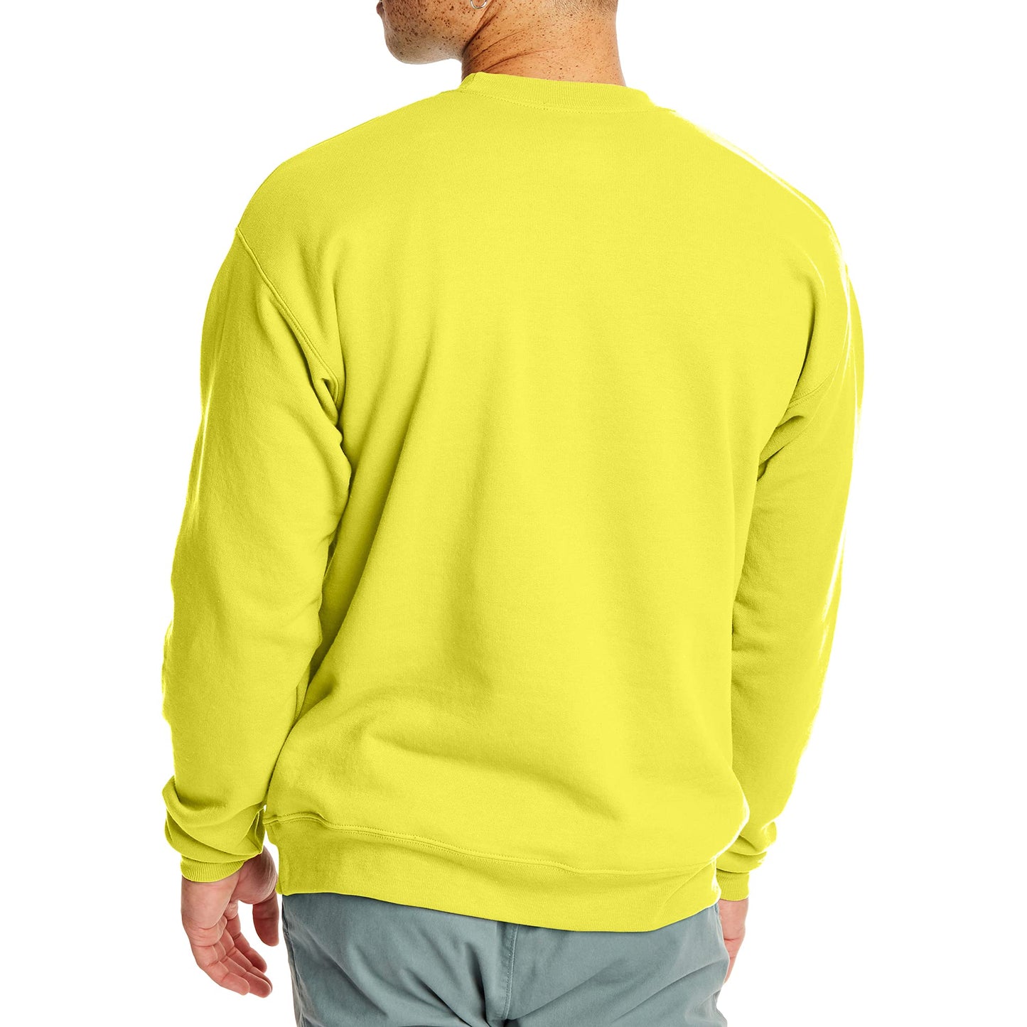 Hanes Men's EcoSmart Sweatshirt, safety green, Small