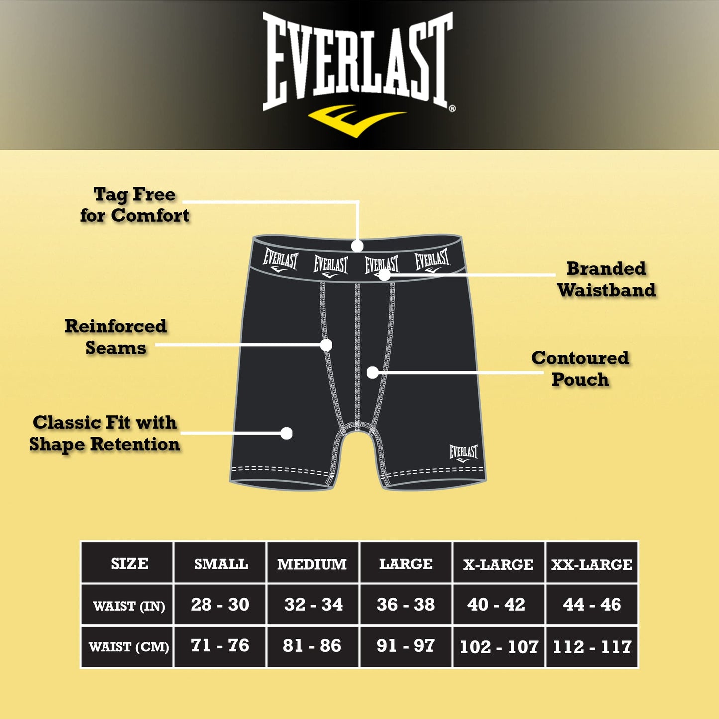 Everlast Mens Boxer Briefs Breathable Underwear for Men - 6 Pack Active Performance Mens Underwear (XL, Grey/Blue/Red)