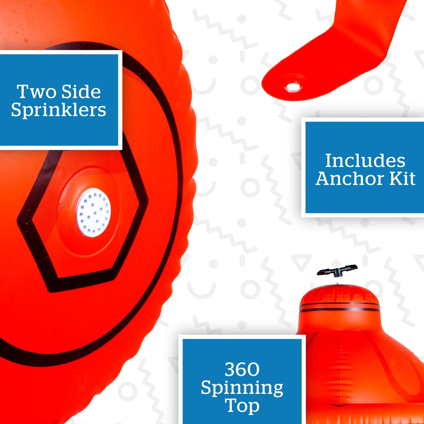 BigMouth Inc. Giant Fire Hydrant Inflatable Sprinkler, Fun Summer Backyard Water Game & Splash Toy for Kids, 6 Feet Tall