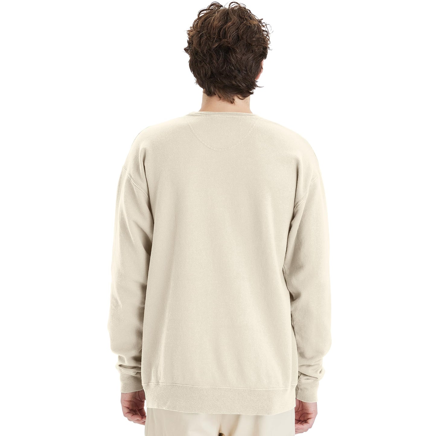 Hanes mens Originals Fleece Garment Dyed Pullover, Crewneck Sweatshirts, Parchment, X-Large