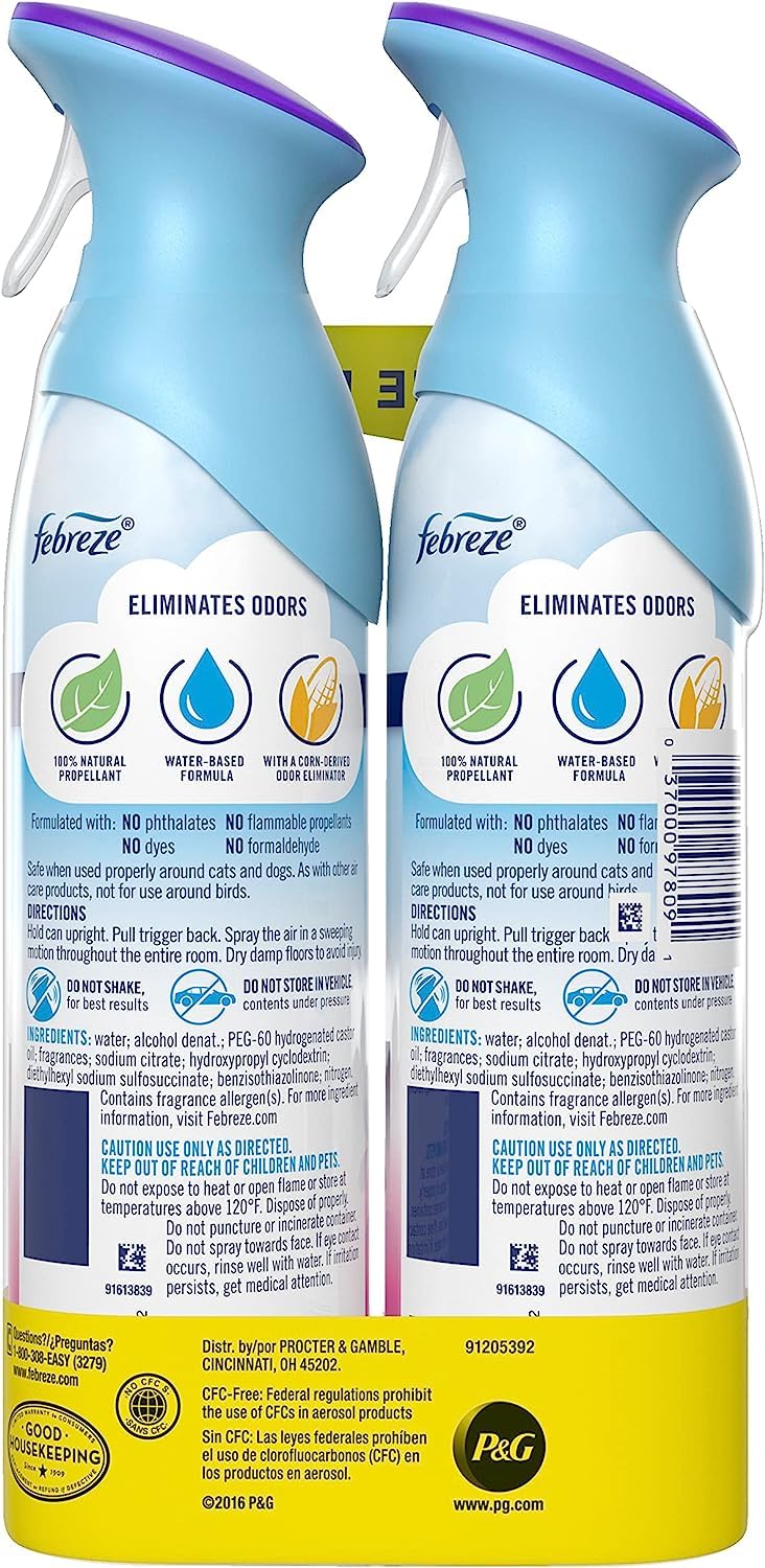 Febreze Odor-Fighting Air Freshener, with Gain Scent, Moonlight Breeze, Pack of 2, 8.8 fl oz each