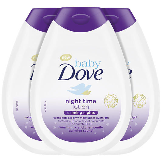 Baby Dove Night Time Lotion Calming Nights, Warm Milk and Chamomile Scent, 13 Ounce (Pack of 3)