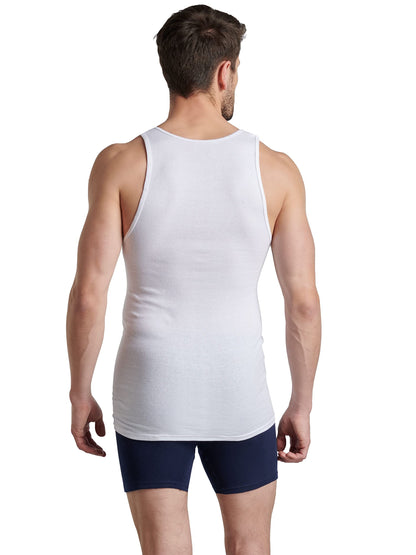 Fruit of the Loom Men's Tag-Free Cotton Undershirts, Regular-Tank-4 Pack White, X-Large