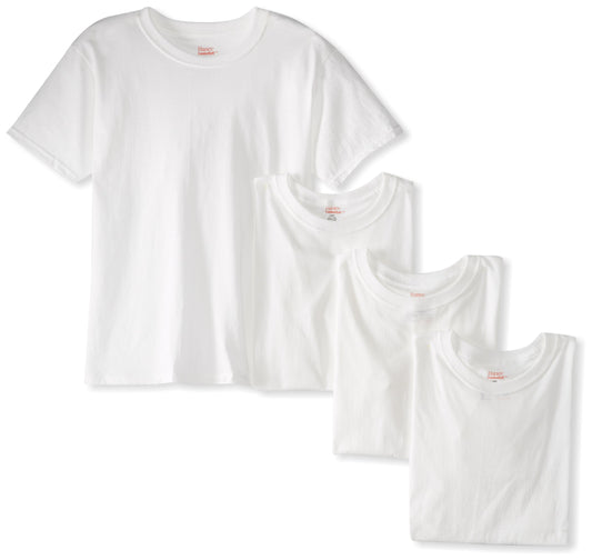 Hanes Big Boys' Platinum Undershirt (Pack of 4), White, Large
