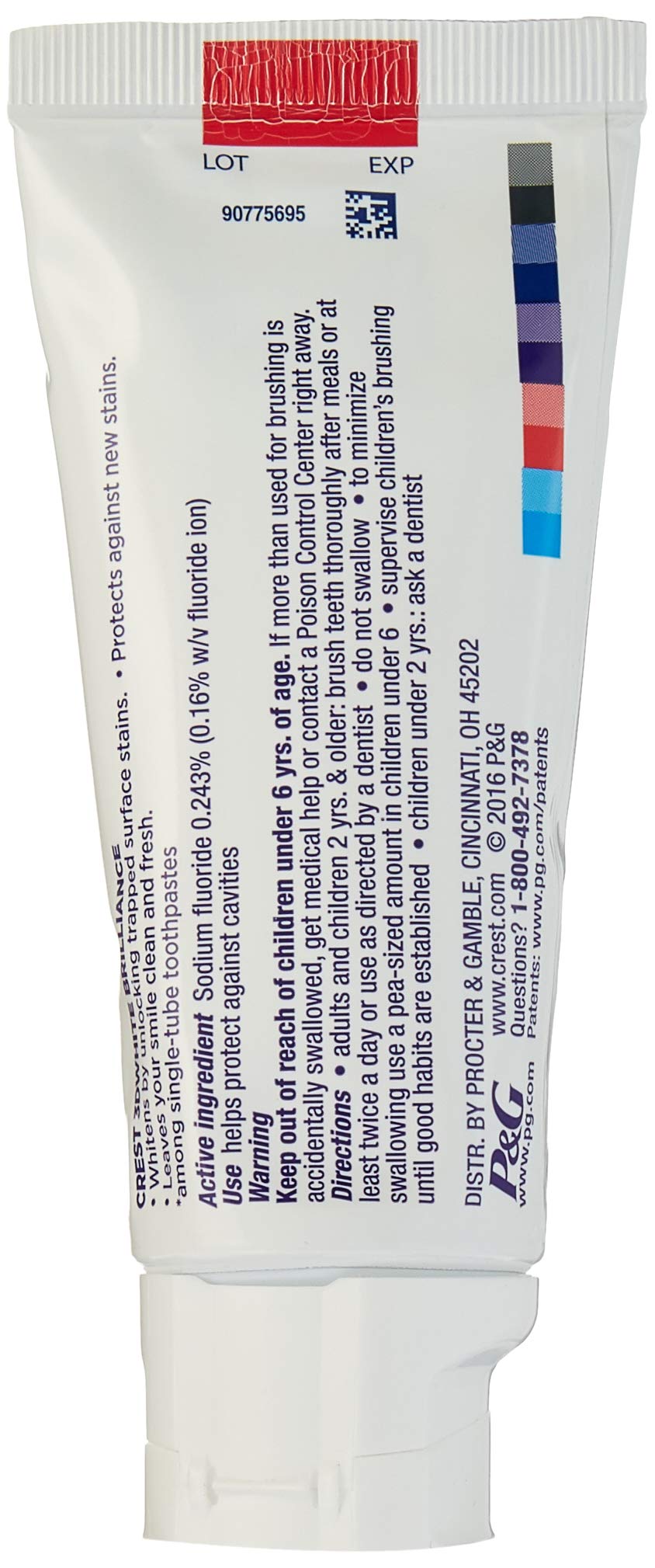 Crest 3D White Brilliance Toothpaste, Vibrant Peppermint, 4.1 Ounce, Pack of 2