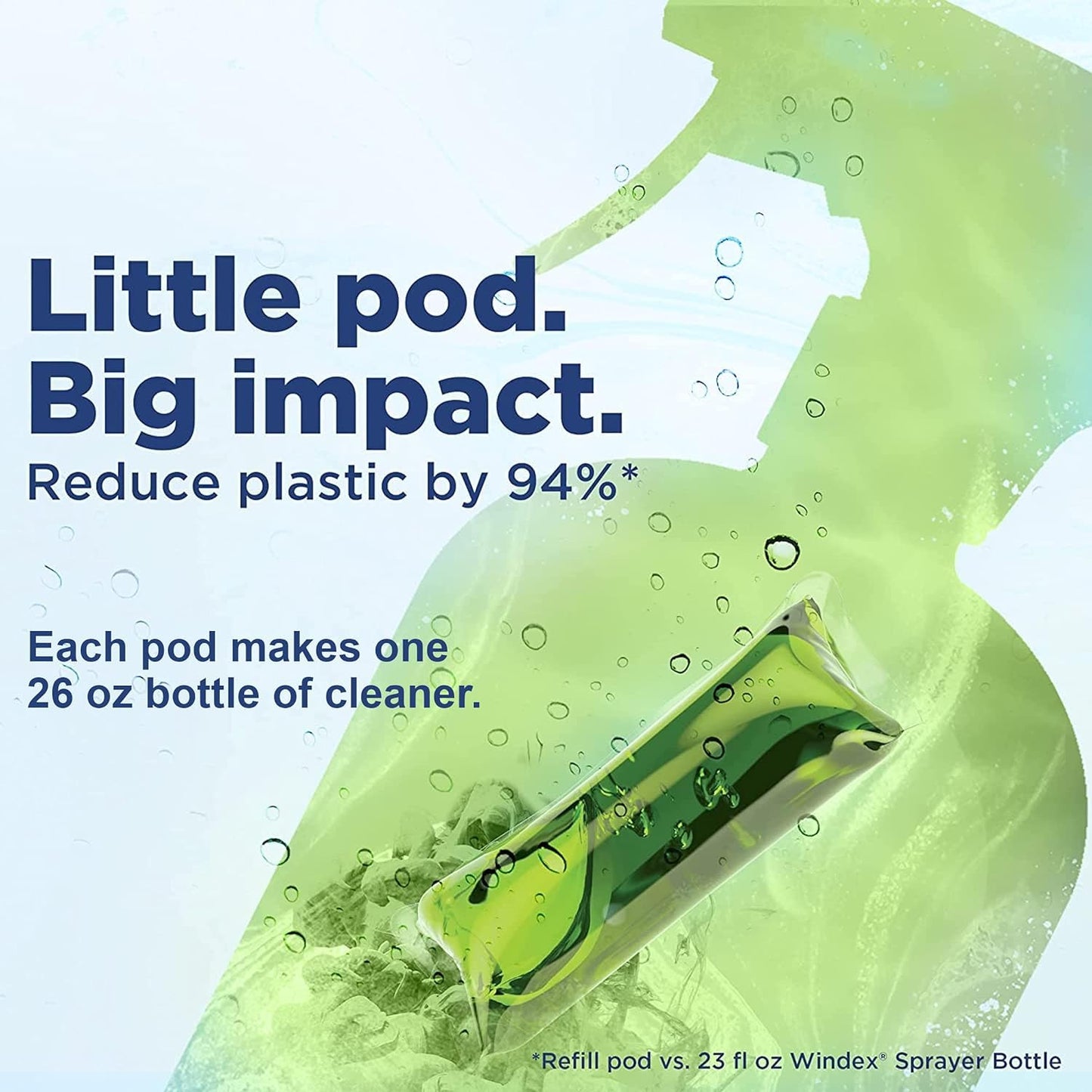 Windex Dissolve Concentrated Pods, Multisurface Cleaner, 9 Concentrated Dissolvable Refill Pods
