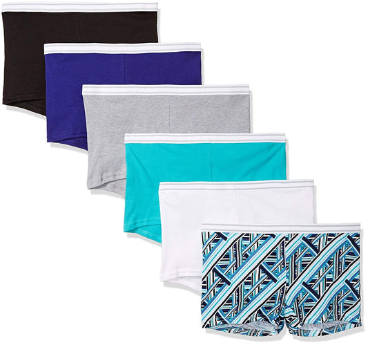 Hanes Women's 6 Pack Sporty Boyshort Panty (X-Large (8), Assorted)
