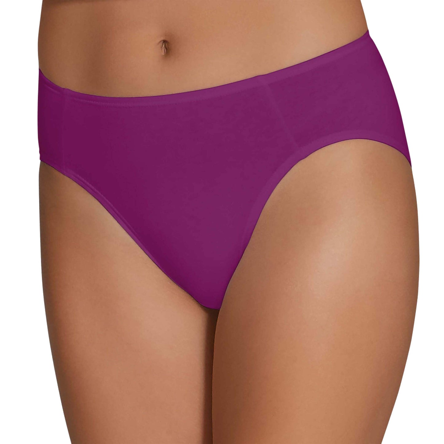 Fruit of the Loom Women's 6 Pack Comfort Covered Waistband Hi-Cut Panties, Assorted, 10