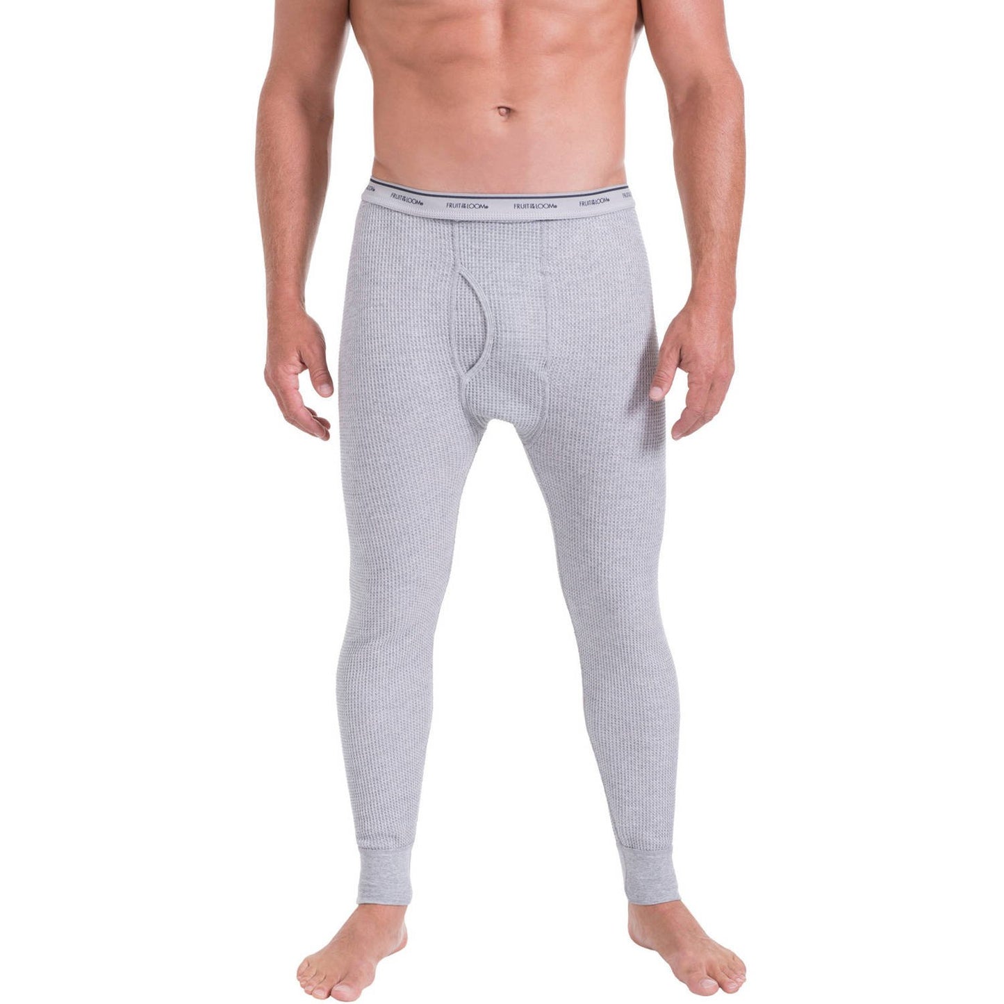 Fruit of the Loom Men's Classic Midweight Waffle Thermal Underwear Bottoms (1-Pack), Black Soot, 5X-Large