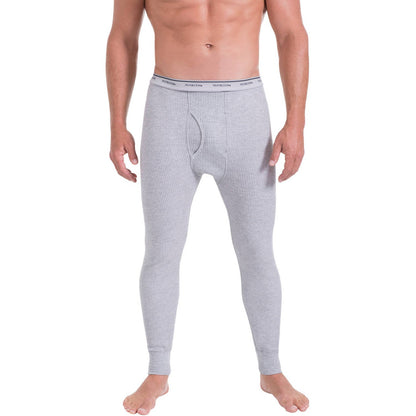 Fruit of the Loom Men's Classic Midweight Waffle Thermal Underwear Bottoms (1-Pack), Black Soot, 5X-Large