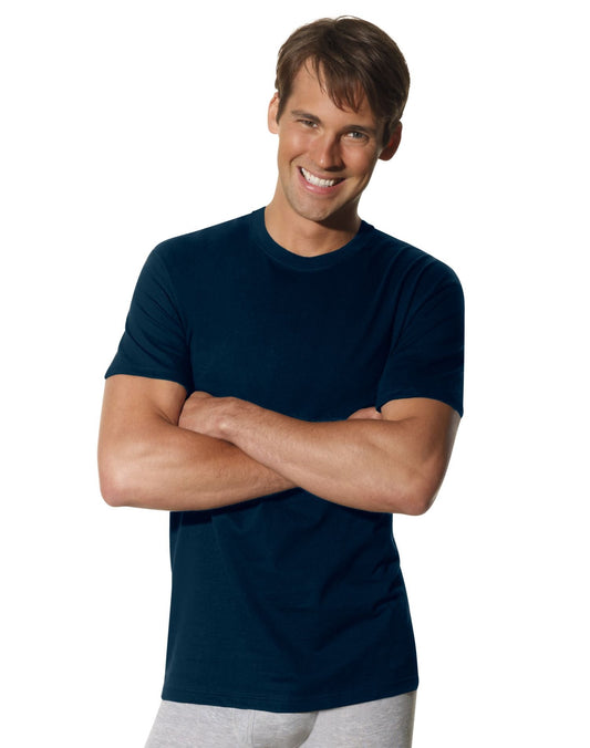 Hanes Men's ComfortSoft Dyed TAGLESS Crewneck Undershirt 4-Pack