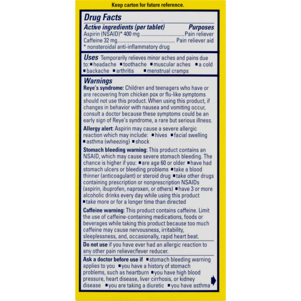Anacin Fast Pain Relief Pain Reducer Aspirin Tablets, 300 Tablets, (Pack of 3)