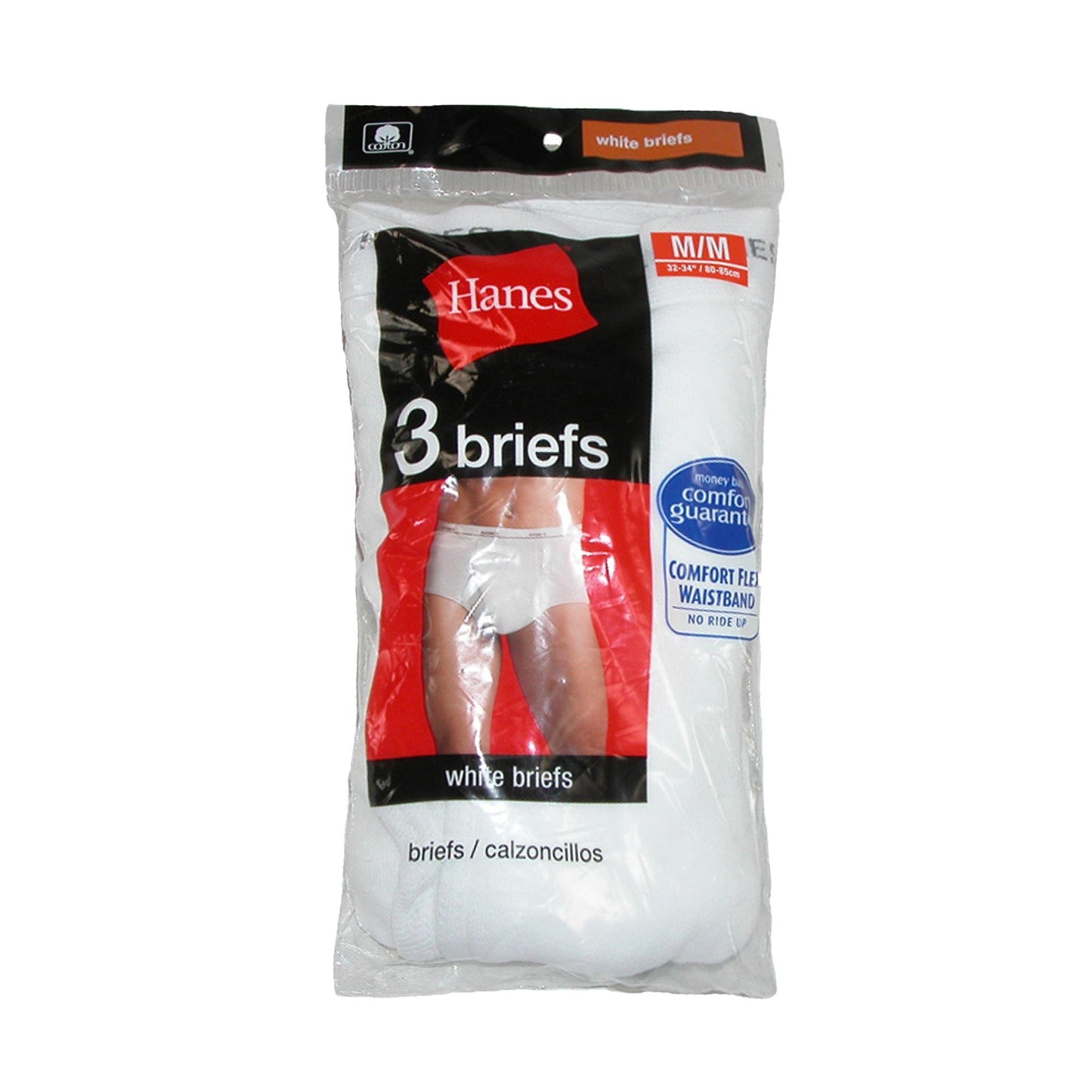 Hanes Men's White Briefs 3 Pack, L-White