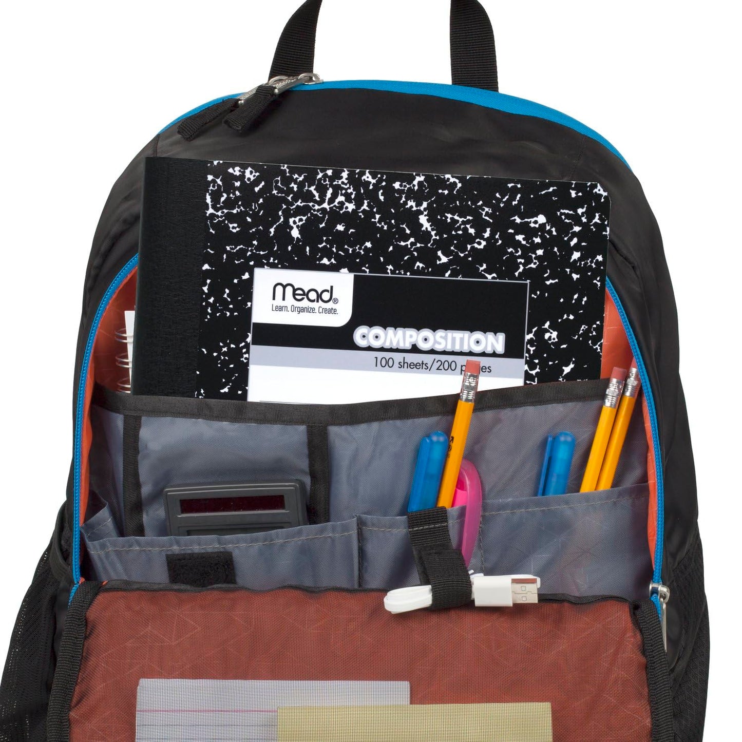 Mead Composition Notebooks, 12 Pack, Wide Ruled Paper, 9-3/4" x 7-1/2", 100 Sheets per Comp Book, Black Marble (72936)