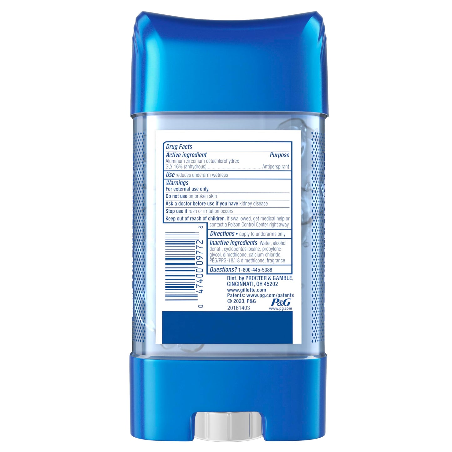 Gillette Advanced Clear Gel Antiperspirant Cool Wave 5 Pack Of 3.8 Ounce Net Wt 19 Ounce
