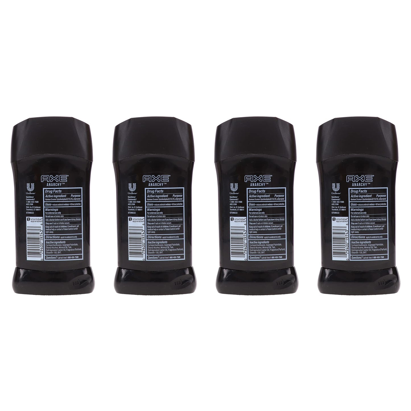 Axe Dry Antiperspirant Deodorant Stick, Anarchy, 2.7 Ounce (Pack of 4)