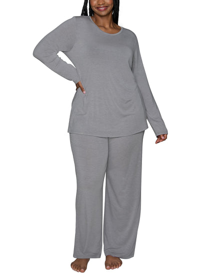 Vanity Fair Women's Beyond Comfort Modal Pajama Set (Short, Long Sleeve-Black, XX-Large