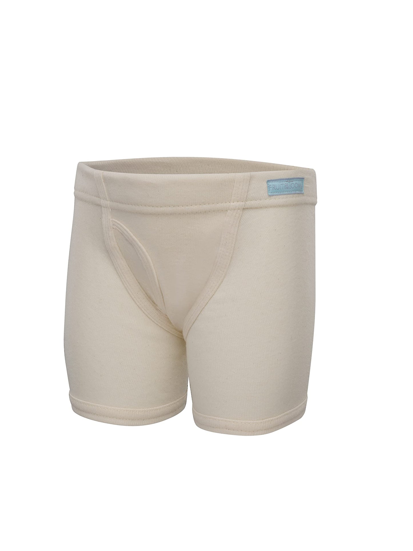 Fruit of the Loom Boys' 12 Pack Natural Cotton Boxer Briefs, Undyed and Unbleached, 4-5T