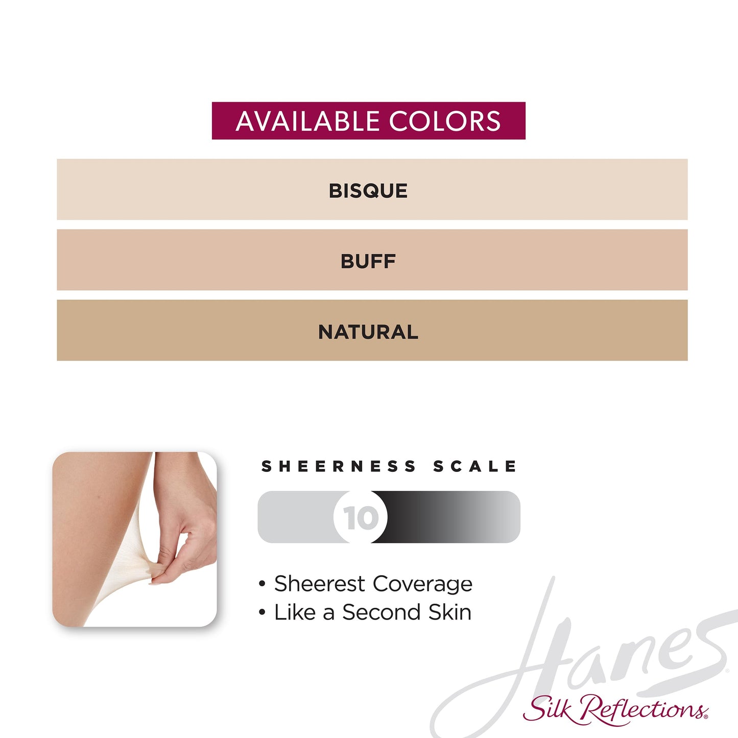 Hanes Silk Reflections Control Top Toeless Ultra Sheer Pantyhose with Run-Resist, Bisque, Size IJ (Pack of 1)