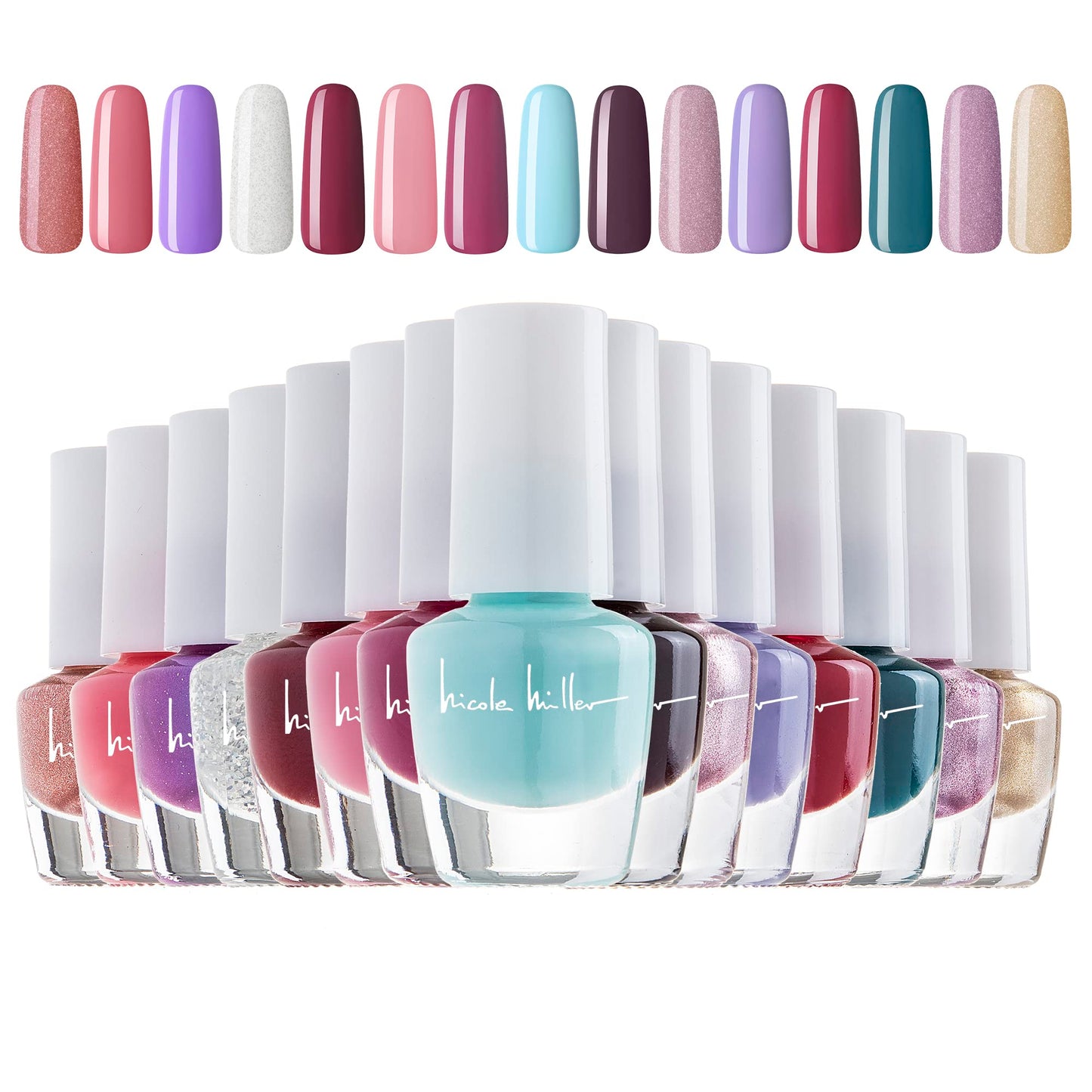 Nicole Miller Mini Nail Polish Set - Glossy, Vibrant Colors for Fingernails & Toenails, Trendy Collection