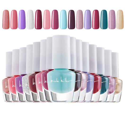 Nicole Miller Mini Nail Polish Set - Glossy, Vibrant Colors for Fingernails & Toenails, Trendy Collection
