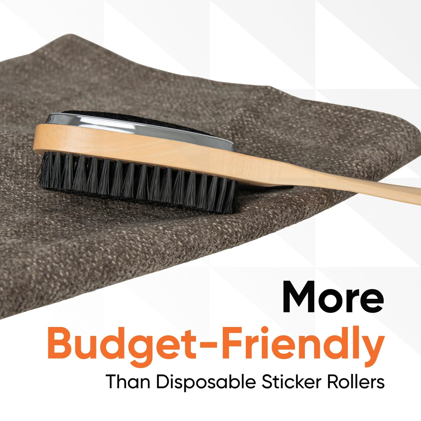 Superio 3 in 1 Lint Brush and Shoe Horn for Suit, Wool Coat, Sweaters, Shoes - Double Sided Portable Pet Hair Remover with Wood Handle