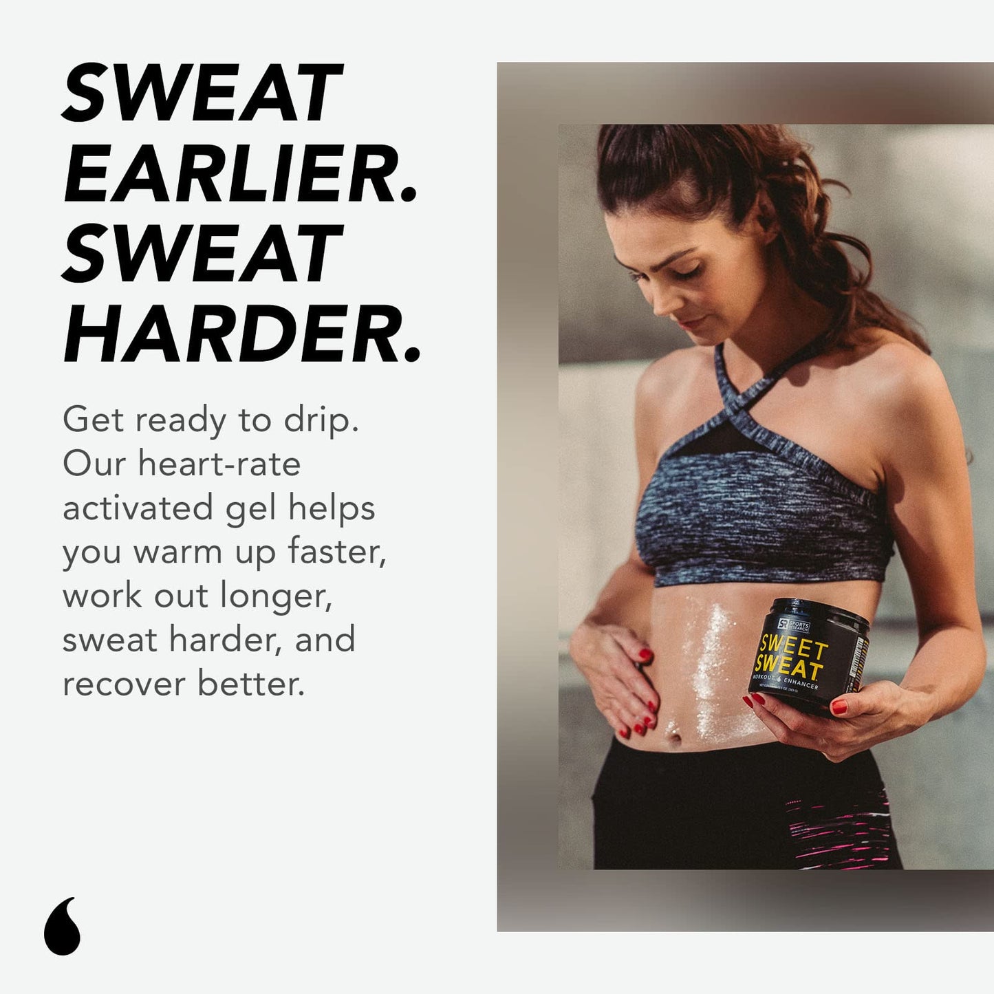 Sports Research Sweet Sweat Coconut Workout Enhancer Gel - Maximize Your Exercise & Sweat Faster - 13.5oz Jar