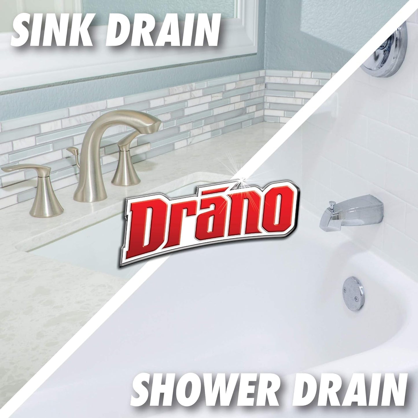 Drano Liquid Drain Clog Remover and Cleaner for Shower or Sink Drains Unclogs and Removes Hair Soap Scum Blockages, Multi, 32 Fl Oz