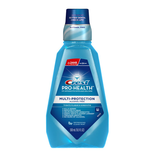 Crest Pro-Health Multi-Protection Mouthwash, Refreshing Clean Mint 16.90 oz (Pack of 9)