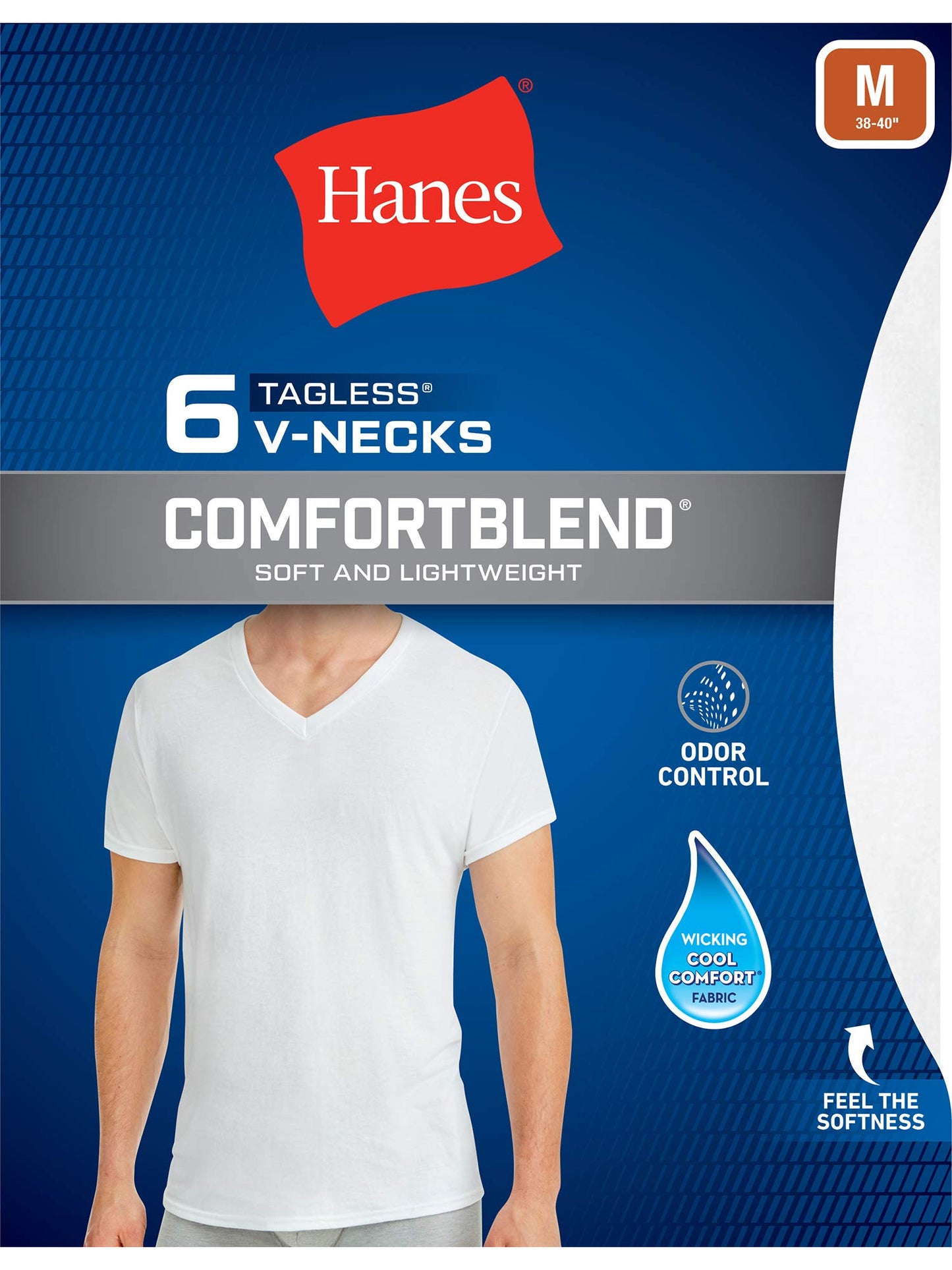 Hanes Men's Comfort Blend 6-Pack V-Neck T-Shirts (White, XX-Large 6-Pack)