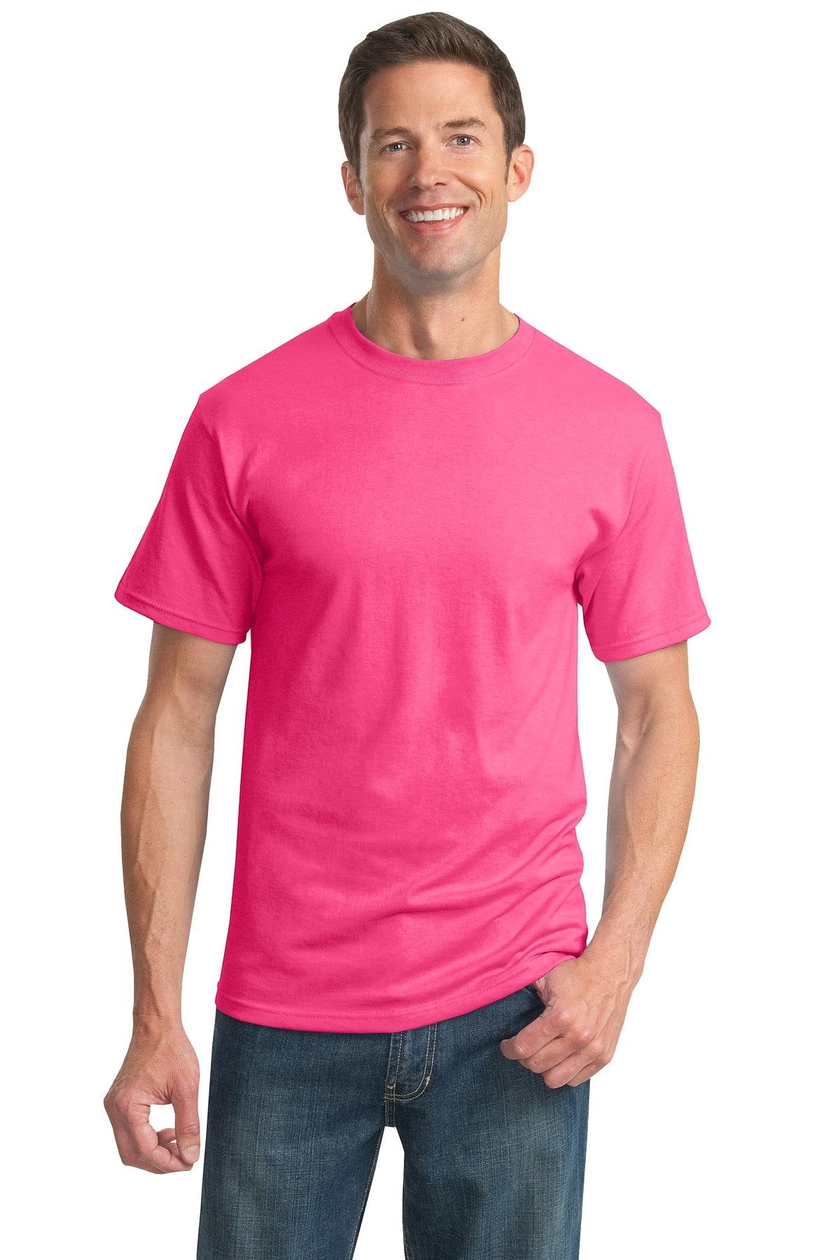 Jerzees Men's Shoulder To Shoulder Taping T-Shirt, Medium, Neon Pink