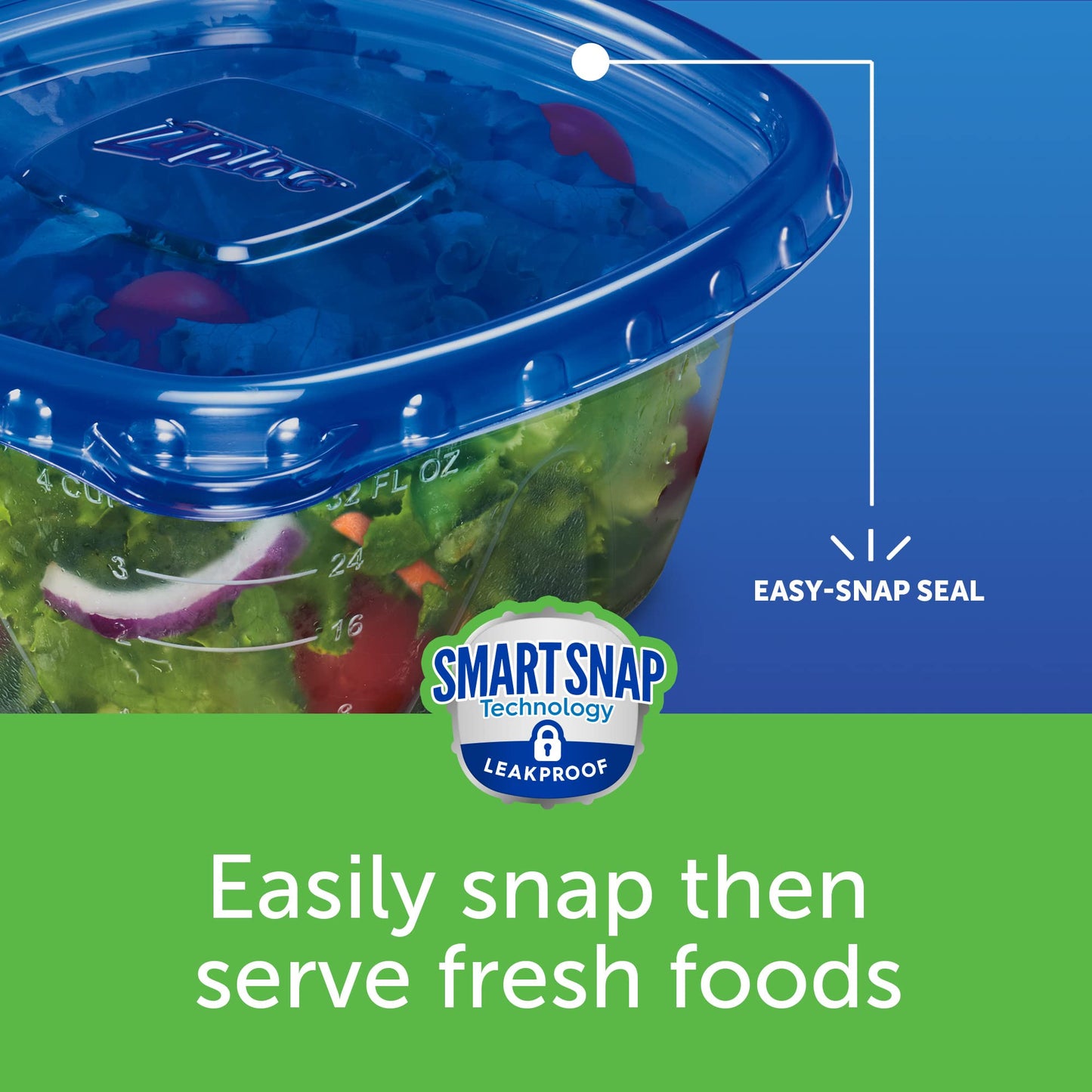 Ziploc One Press Seal Extra Small Square Container - 8 ct (Pack - 6)