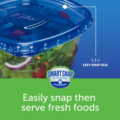 Ziploc One Press Seal Extra Small Square Container - 8 ct (Pack - 6)