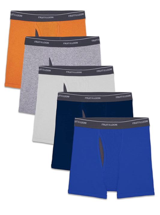 Fruit of the Loom Boys CoolZone Assorted Boxer Briefs 5-Pack, XL, Assorted