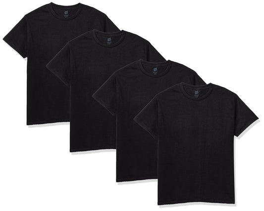 Hanes Men's ComfortSoft T-Shirt (Pack of 4) (Black, XXXX-Large)