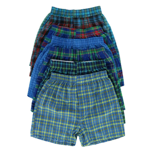 Fruit of the Loom Boy's Tartan Plaid Boxers Assorted (7 Pack), Small, Assorted