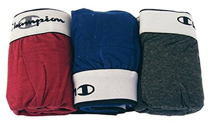 Champion Men's 3Pk Knit Boxers, Green/Red/Blue, X-Large